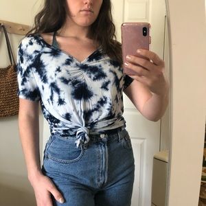 Navy Tie dye top